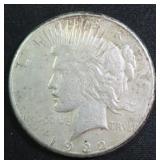1922-S Silver Peace Dollar, $49.19 Melt Value