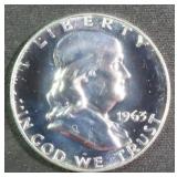 1963 Silver Proof Franklin Half Dollar, $23 Melt