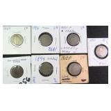 SEVEN (7) 'V' Nickels incl. 1883 (No Cents and
