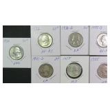 Seven (7) 1930's Silver Washington Quarters