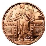 TWO (2) Standing Liberty One Ounce Copper Rounds