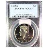 2002-S Kennedy Half Dollar, PCGS Graded PR70DCAM