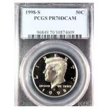 1998-S Kennedy Half Dollar, PCGS Graded PR70DCAM