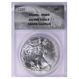 2020 $1 Silver Eagle ANACS MS-69