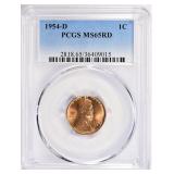 1954-D Lincoln Cent PCGS MS-65 RD