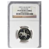 SILVER 1999-S Quarter Delaware NGC Proof-69UC