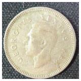 SILVER 1951 South Africa 3 Pence KM# 35.2