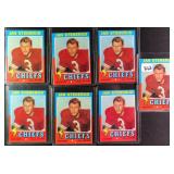 SEVEN (7) 1971 Topps Jan Stenerud Football Cards