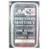 Johnson Matthey One Troy Ounce Fine Silver Bar