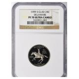 1999-S State Quarter Delaware NGC Proof-70 UC