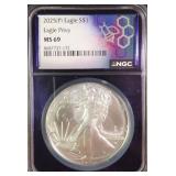 2025 (P) American Silver Eagle, Privy NGC MS69