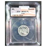 1/10 Troy Ounce .999 Fine Silver Train Bullion