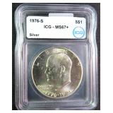 SILVER 1976-S IKE Dollar ICG MS67+