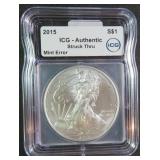 2015 American Silver Eagle ICG Authentic
