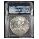 2014-S American Silver Eagle ICG MS70