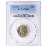SILVER 1943-D Jefferson Nickel PCGS MS-66 (Toned)