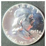 1963 Silver Proof Franklin Half Dollar, $23 Melt