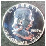 1963 Silver Proof Franklin Half Dollar, $23 Melt