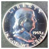 1963 Silver Proof Franklin Half Dollar, $23 Melt