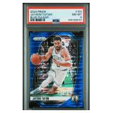 POP 1/0 2024 PRIZM JAYSON TATUM BLUE PULSAR PSA 8