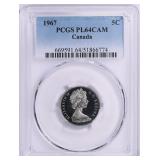 Canada 1967 5 Cents PCGS PL-64 CAMEO