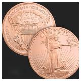 1 oz Saint-Gaudens Copper Bullion Round