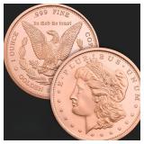 1 oz Morgan Head Copper Bullion Round