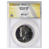 1976-S Kennedy Half Dollar Clad ANACS Proof-67