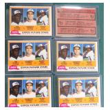 SIX (6) 1981 Topps Tim Raines Baseball ROOKIE