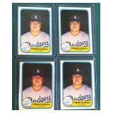 Four (4) 1981 Fleer Fernando Valenzuela (RCs)