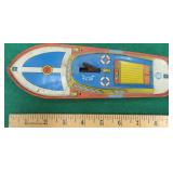 Vintage Ohio Art Tin Litho Boat, No Prop