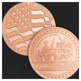 1 oz Home of the Free Copper Bullion Round