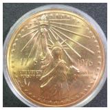 Gold Plated Bronze Bicentennial Revolution Medal