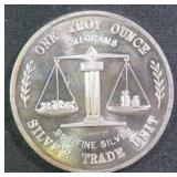 One Troy Ounce .999 Fine Silver Trade Unit