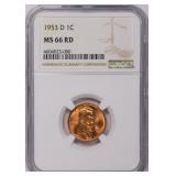 1953-D Lincoln Cent NGC MS-66 RD