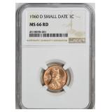 1960-D Lincoln Cent Small Date NGC MS-66 RD