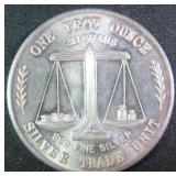 One Troy Ounce .999 Fine Silver Trade Unit