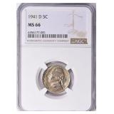 1941-D Jefferson Nickel NGC MS-66