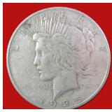 1925 Silver Peace Dollar, $49.19 Melt Value