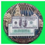 Copper Nickel Ben Franklin $100 Banknote Coin