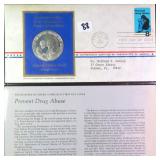 1971 Drug Abuse FDC with Sterling Silver Coin