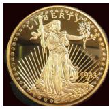 34 Grams Gold Plated Copper COPY Double Eagle