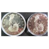 TWO (2) 14.6 Grams Copper Nickel Statue of Liberty