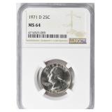 1971-D Washington Quarter NGC MS-64 NOTE:
