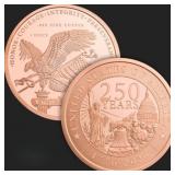 1 oz U.S. 250th Anniversary Copper Bullion Round