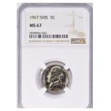 1967 Jefferson Nickel SMS NGC MS-67