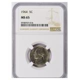 1964 Jefferson Nickel NGC MS-65