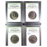 Four (4) 1974-P BU Kennedy Half Dollars, INB