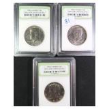 Three (3) 1972-P BU Kennedy Half Dollars, INB