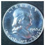 1963 Silver Proof Franklin Half Dollar, $21 Melt